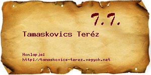 Tamaskovics Teréz névjegykártya